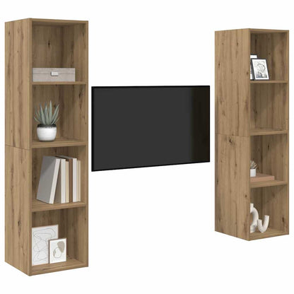 TV-Schrankset 2 stk. Braun Holzwerkstoff