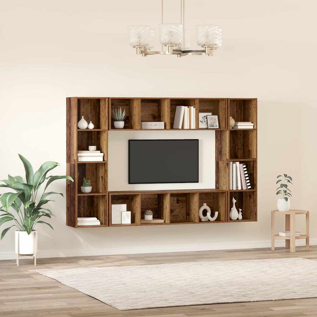 TV-Schrankset 4 stk. Braun Holzwerkstoff