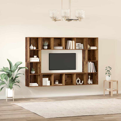 TV-Schrankset 4 stk. Braun Holzwerkstoff