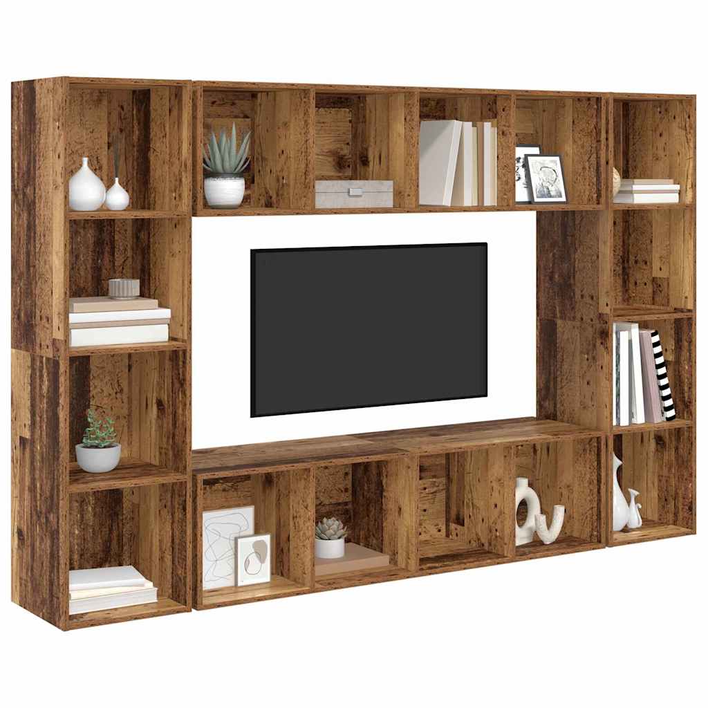TV-Schrankset 4 stk. Braun Holzwerkstoff