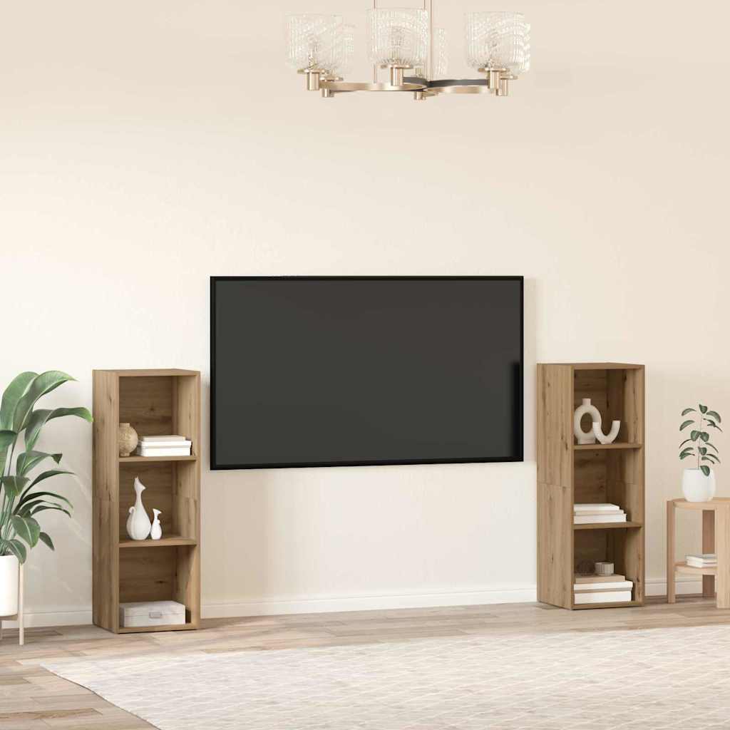 TV-Schrank-Set 2 pcs Artisan-Eiche 107 x 35 x 37 cm