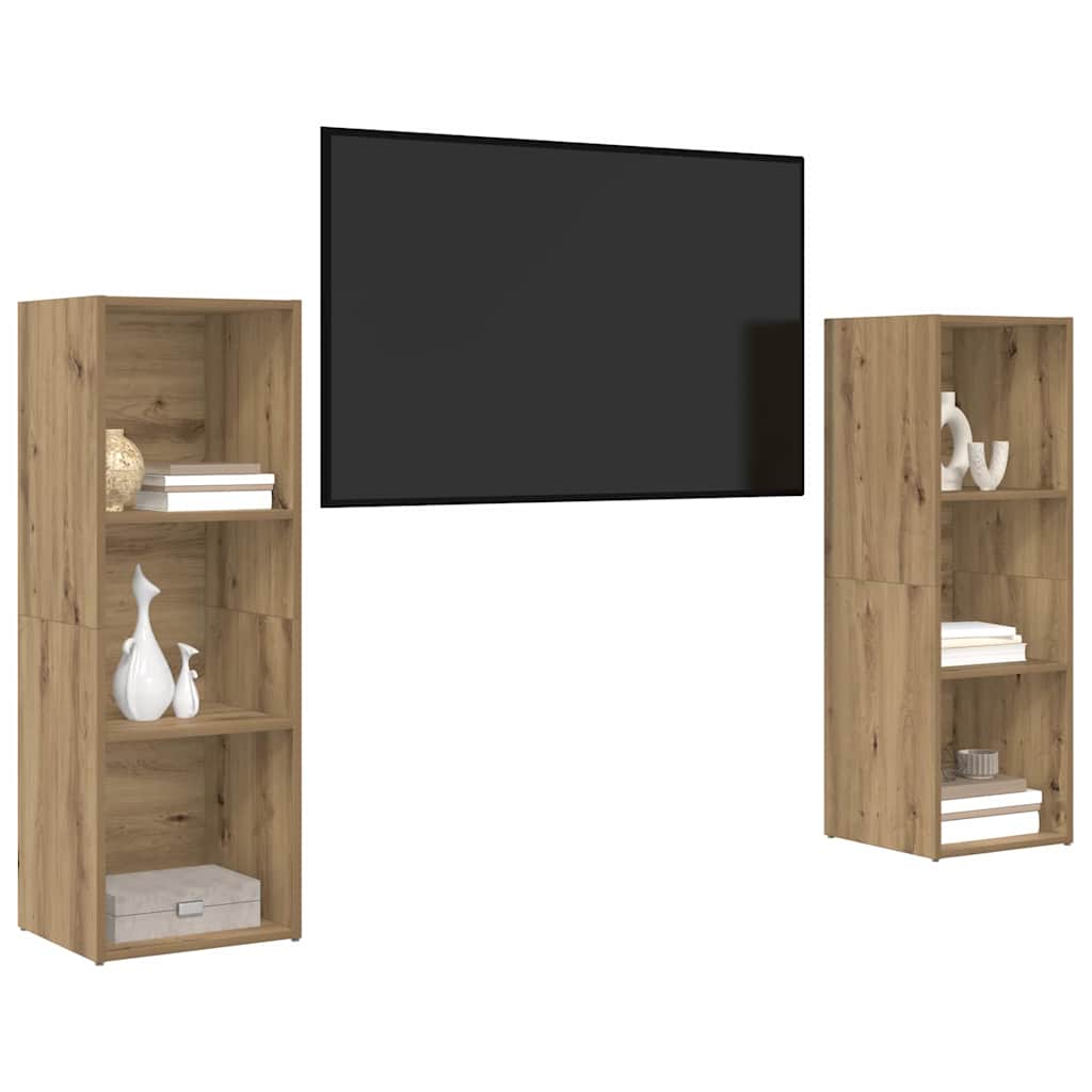 TV-Schrank-Set 2 pcs Artisan-Eiche 107 x 35 x 37 cm