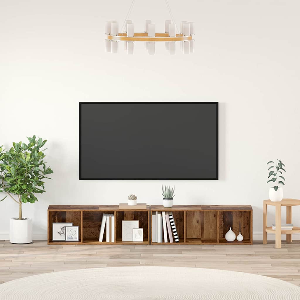 TV-Schrankset 2 pcs Altholz 37 x 35 x 107cm Holzwerkstoff