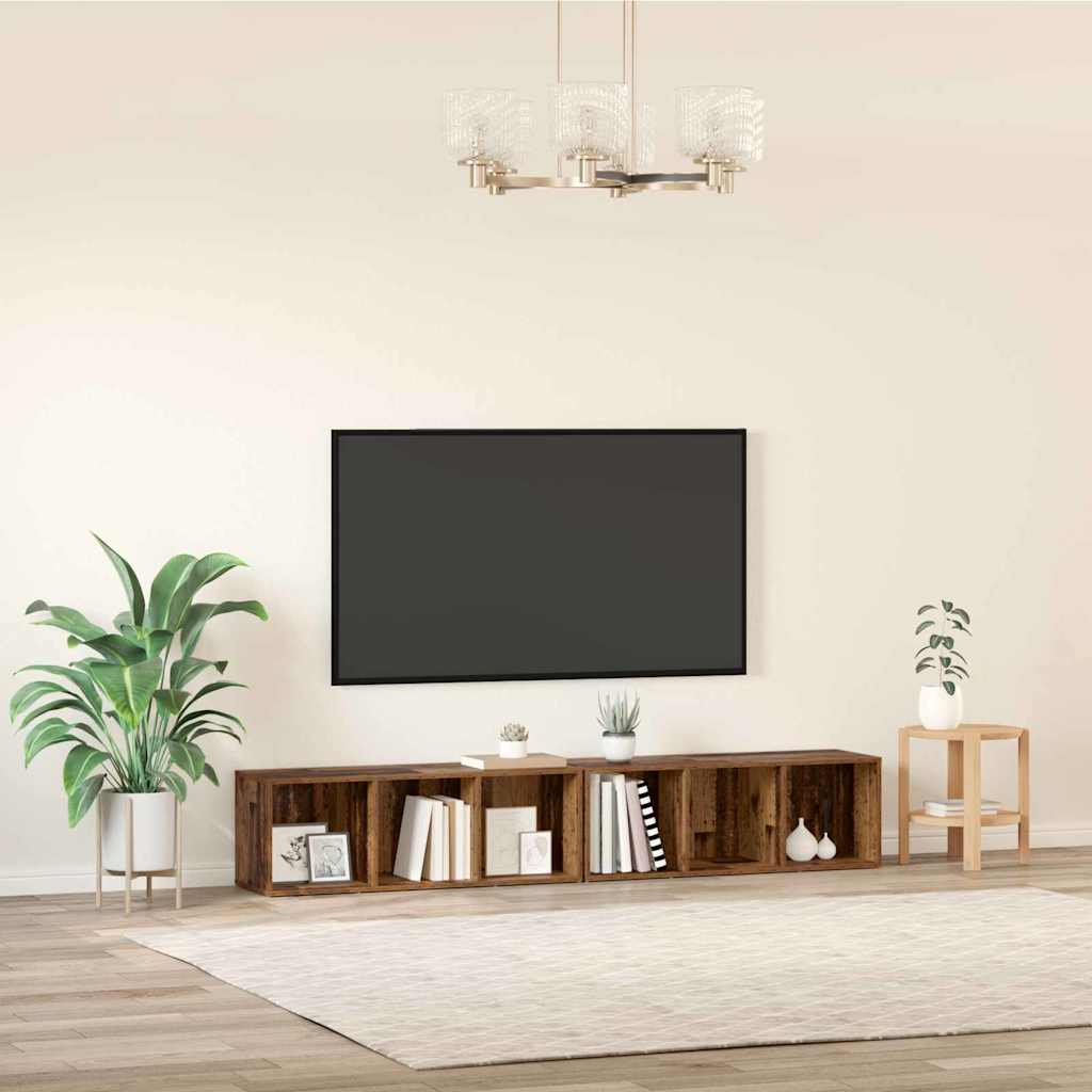 TV-Schrankset 2 pcs Altholz 37 x 35 x 107cm Holzwerkstoff