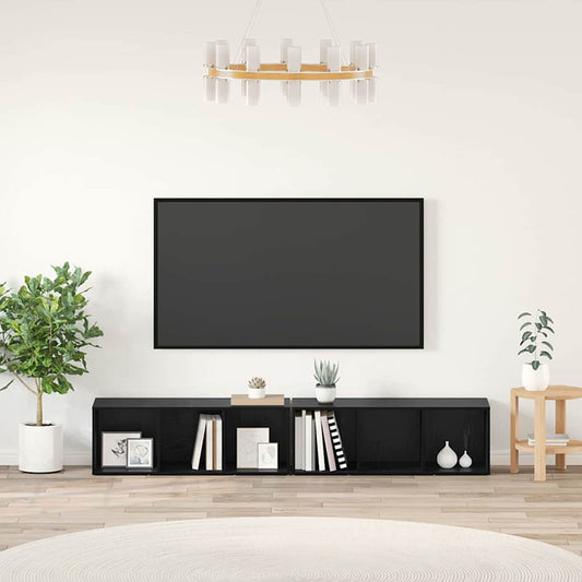 TV-Schrank-Set Schwarz Eichen-Optik Holzwerkstoff