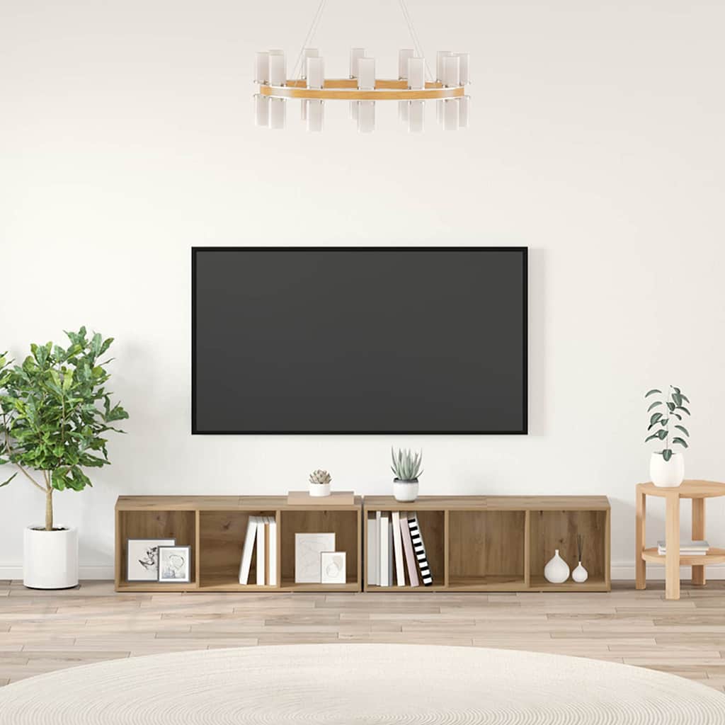 TV-Schrankset 2 stk. Artisan-Eiche Holzwerkstoff