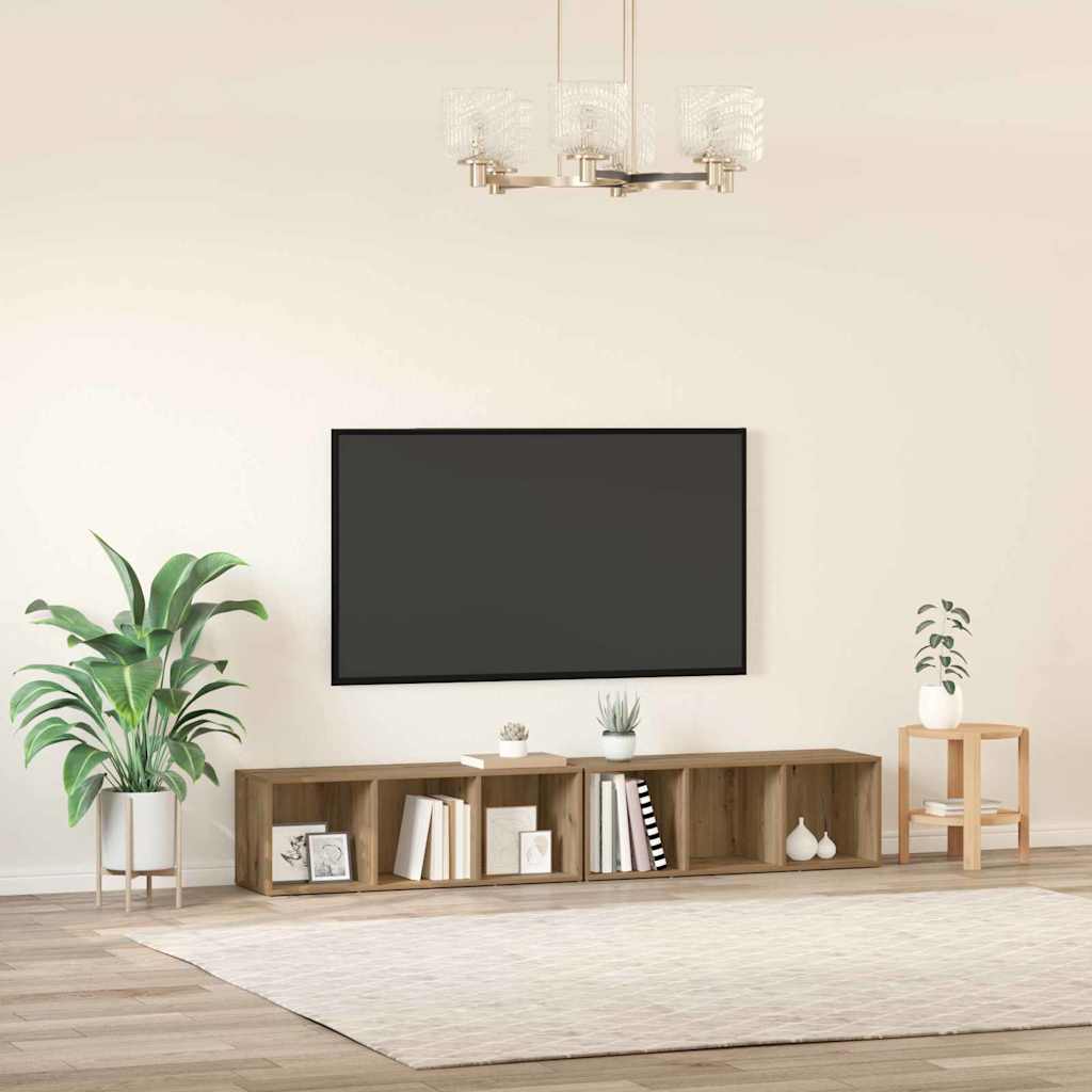 TV-Schrankset 2 stk. Artisan-Eiche Holzwerkstoff
