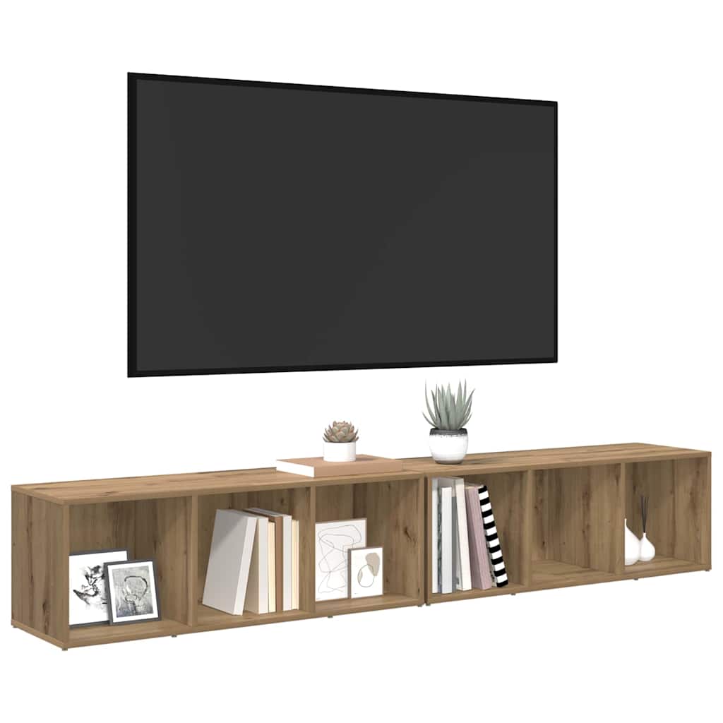 TV-Schrankset 2 stk. Artisan-Eiche Holzwerkstoff