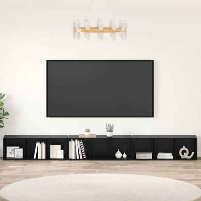 TV-Schrankset 3 stk. Schwarz Eichen-Optik Holzwerkstoff