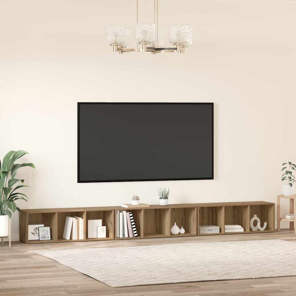 TV-Schrankset 3 pcs Artisan-Eiche Holzwerkstoff