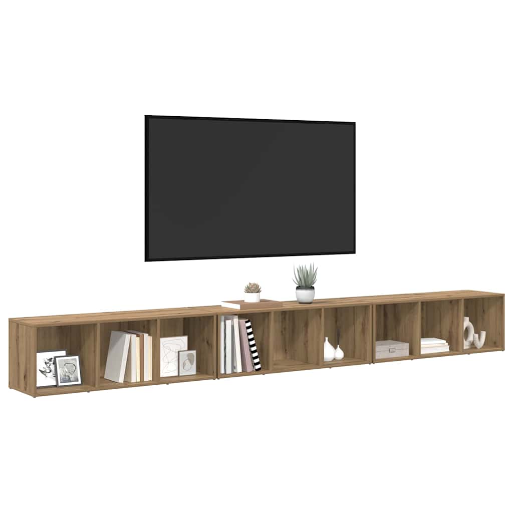 TV-Schrankset 3 pcs Artisan-Eiche Holzwerkstoff