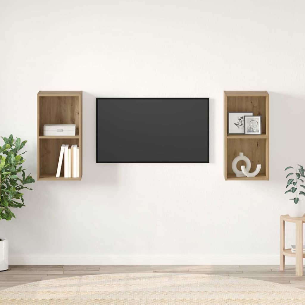 TV-Schrankset 2 pcs Artisan-Eiche Holzwerkstoff