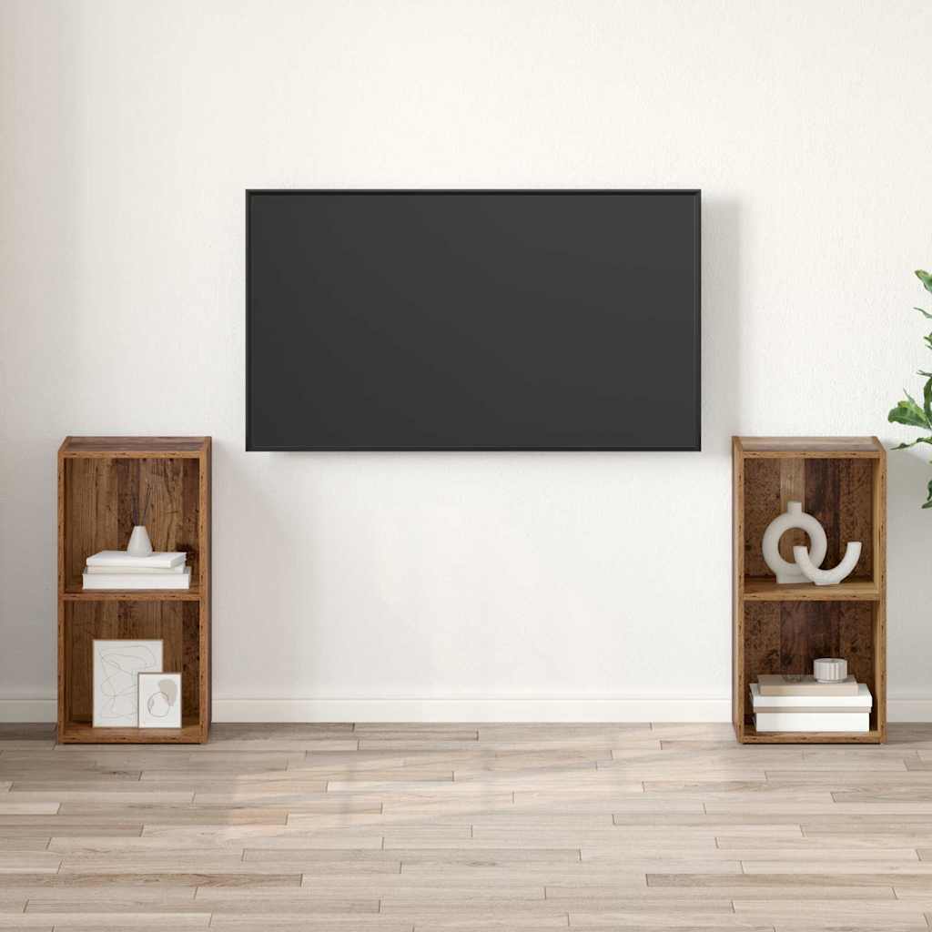 TV-Schrankset 2 pcs Altholz 72 x 35 x 36,5 cm Holzwerkstoff