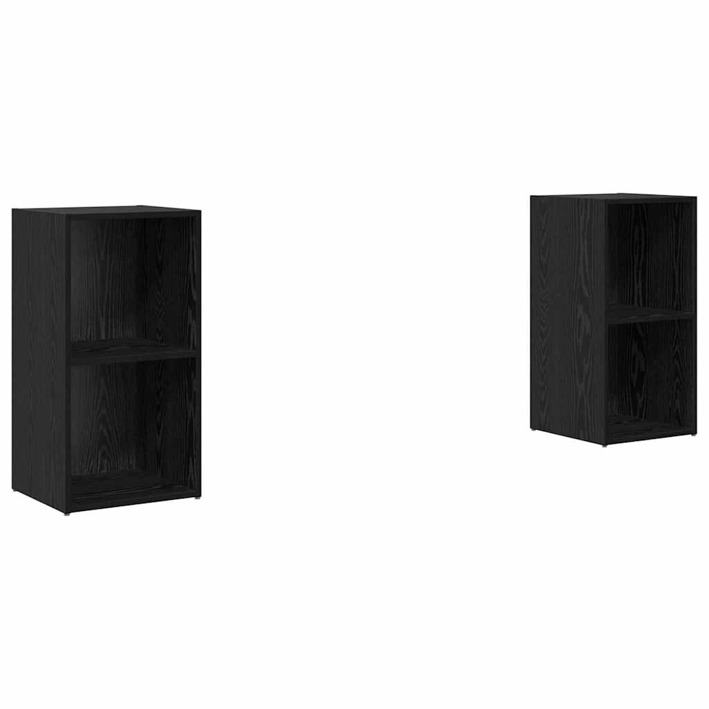 TV-Schrank-Set 2 pcs Schwarz Eichen-Optik 72 x 35 x 36.5 cm