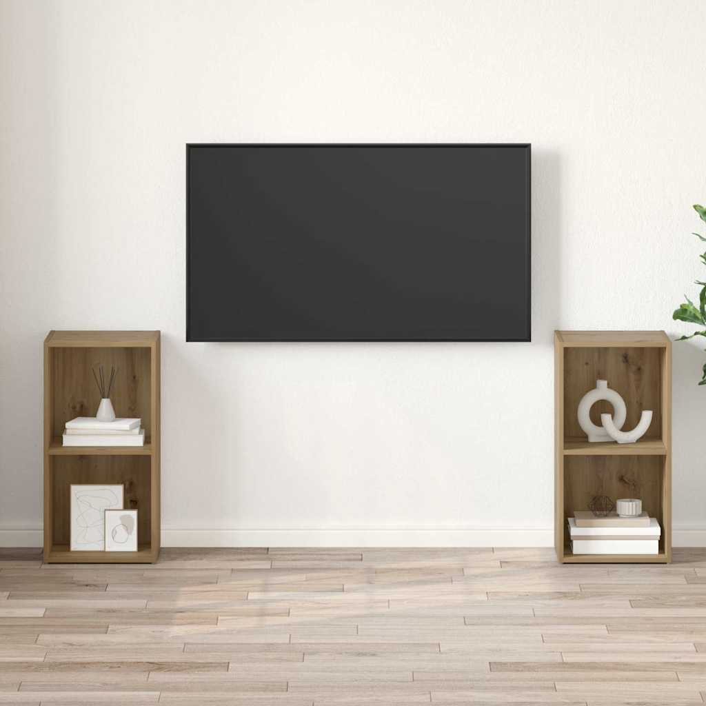 TV-Schrankset 2 stk. Artisan-Eiche Holzwerkstoff