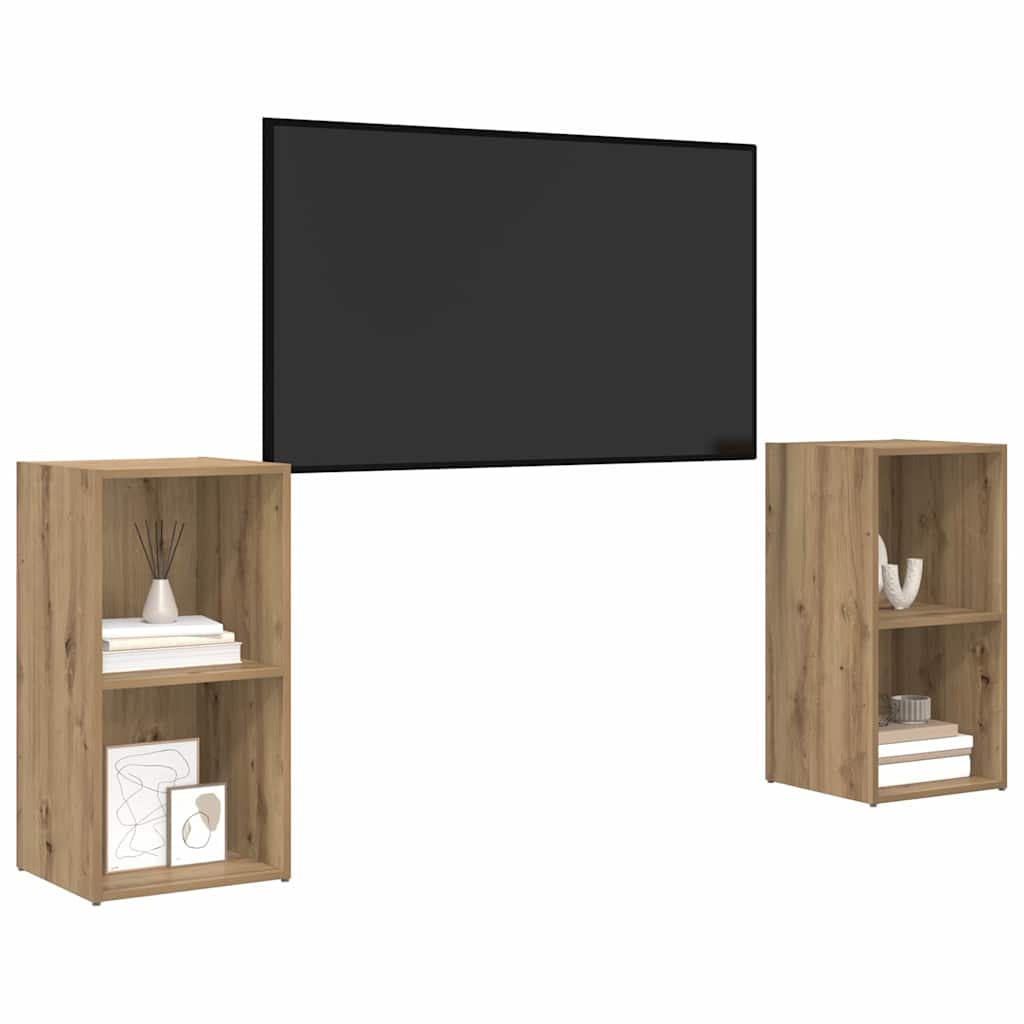 TV-Schrankset 2 stk. Artisan-Eiche Holzwerkstoff