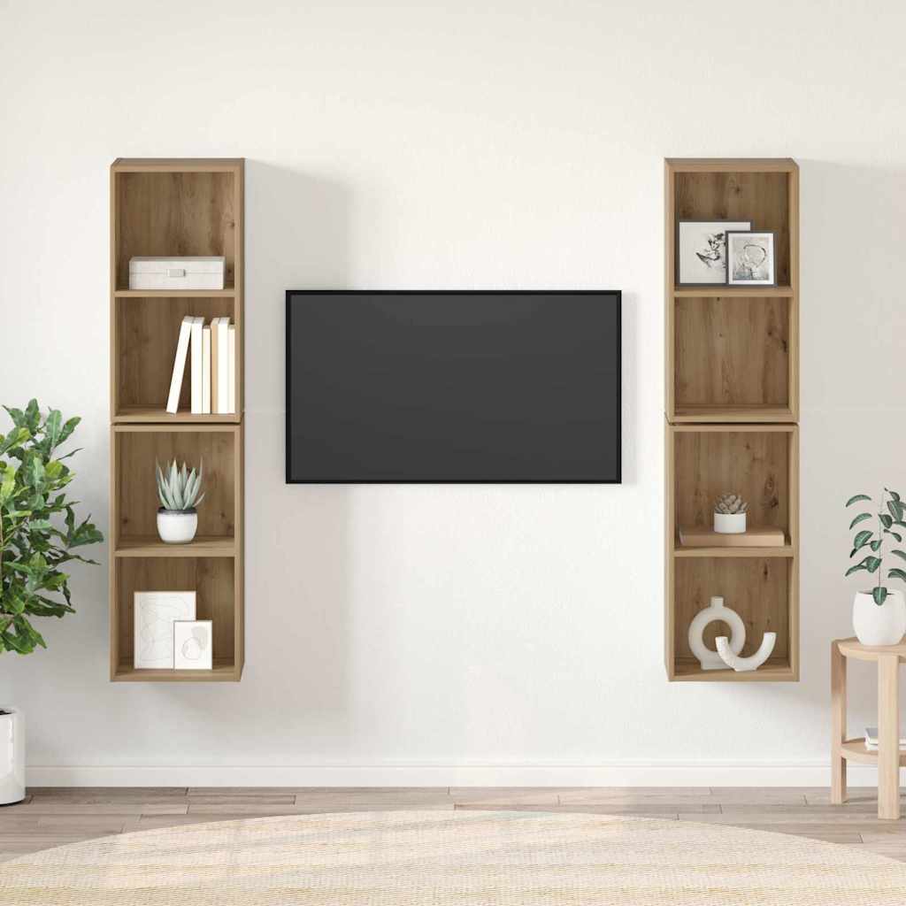 TV-Schrankset 4 pcs Artisan-Eiche Holzwerkstoff