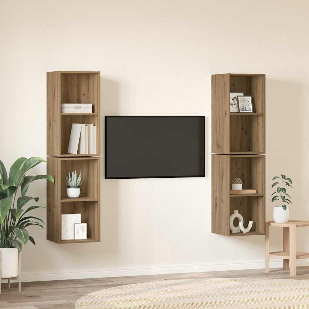 TV-Schrankset 4 pcs Artisan-Eiche Holzwerkstoff