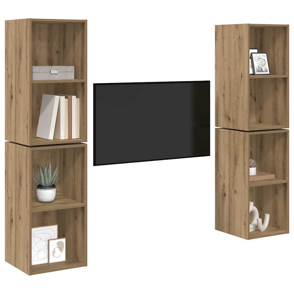 TV-Schrankset 4 pcs Artisan-Eiche Holzwerkstoff