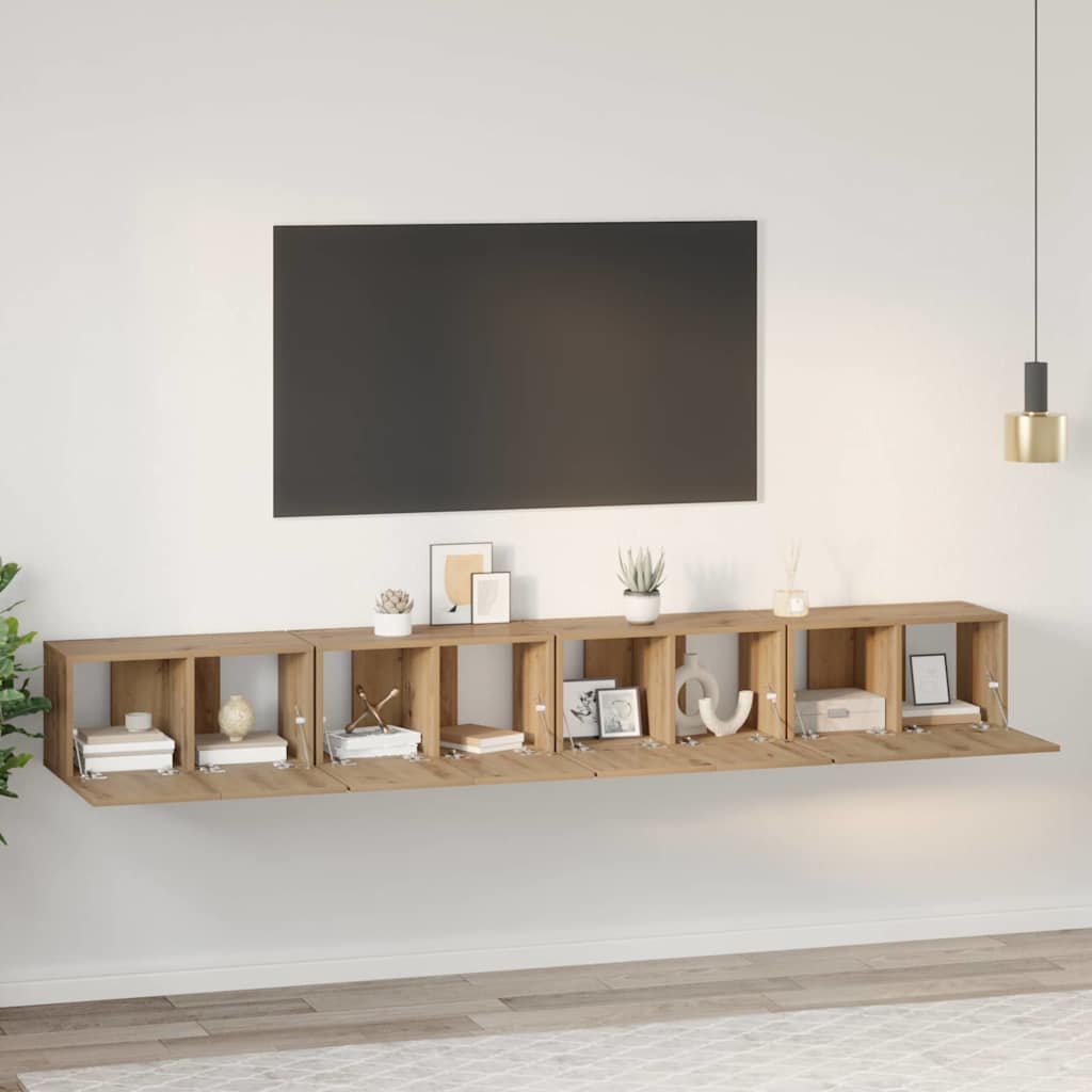 TV-Schrankset 4 stk. Artisan-Eiche Holzwerkstoff