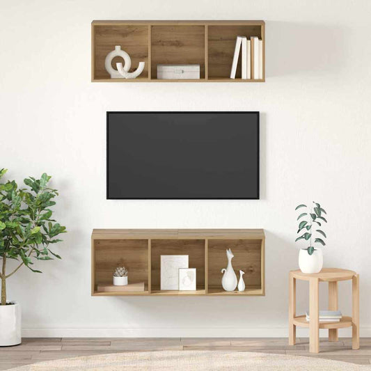Wandmontierte TV-Schränke 2 pcs Artisan-Eiche 37 x 37 x 107 cm