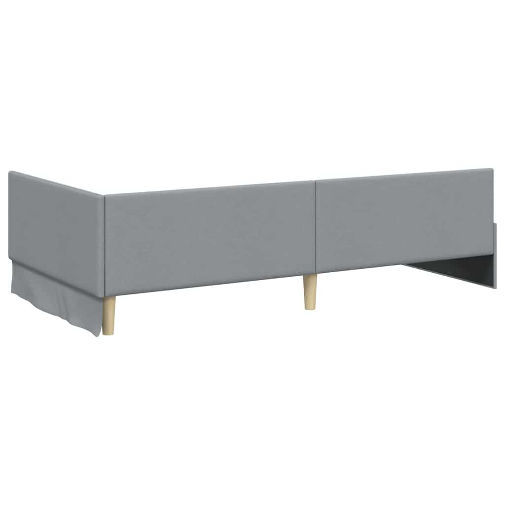 Eckbettgestell Hellgrau 90 x 200 cm Stoff