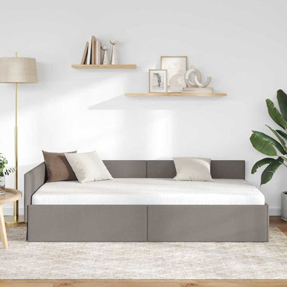 Eckbettgestell Taupe 90 x 200 cm Stoff