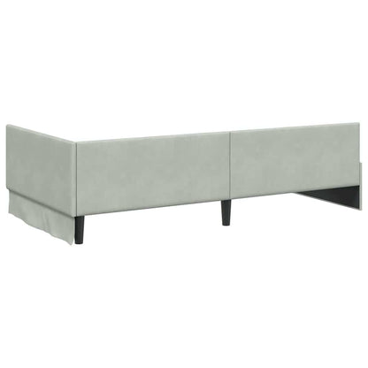 Eckbettgestell Hellgrau 90 x 190 cm Samt