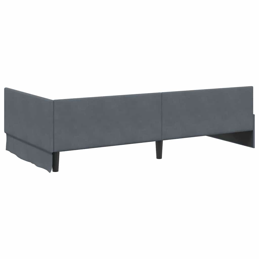 Eckbettgestell Dunkelgrau 90 x 200 cm Samt