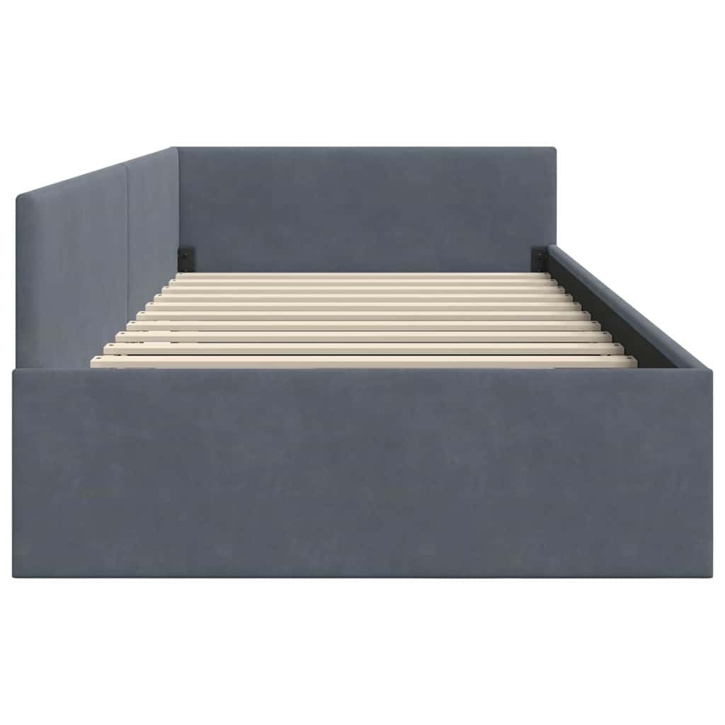 Eckbettgestell Dunkelgrau 90 x 200 cm Samt
