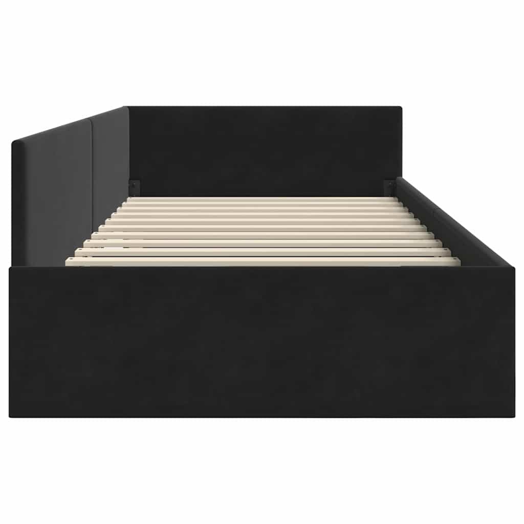 Eckbettgestell Schwarz 90 x 200 cm Samt