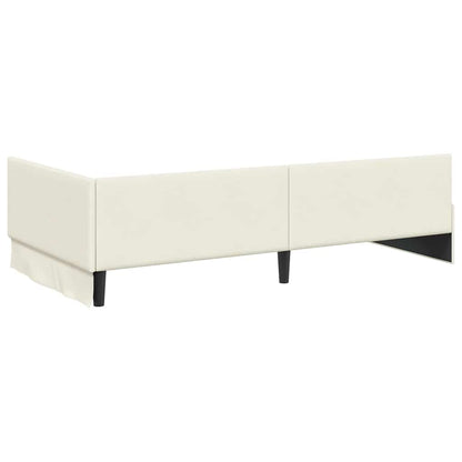 Eckbettgestell Creme 90 x 200 cm Samt