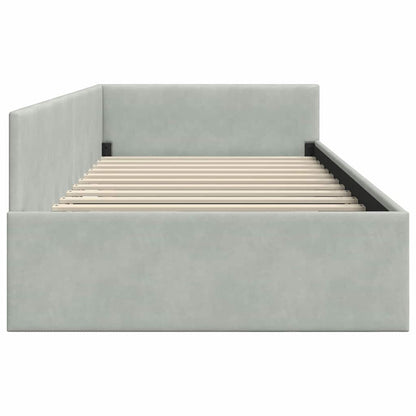 Eckbettgestell Hellgrau 100 x 200 cm Samt