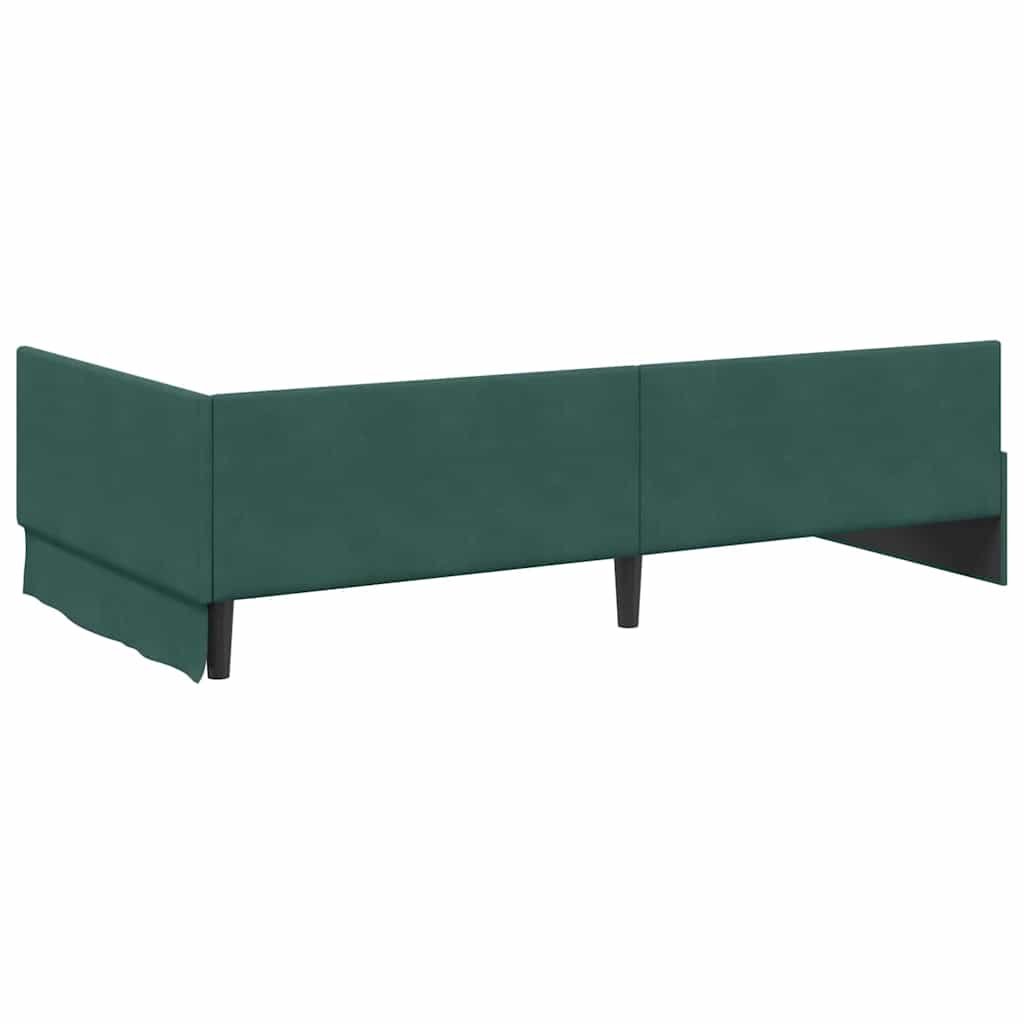 Eckbettgestell Dunkelgrün 100 x 200 cm Samt