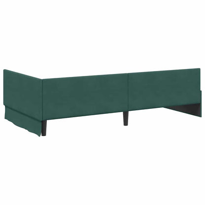 Eckbettgestell Dunkelgrün 100 x 200 cm Samt
