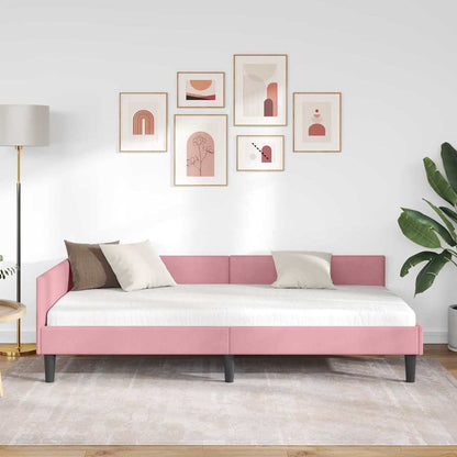 Eckbettgestell Rosa 90 x 190 cm Samt