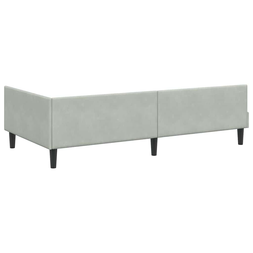 Eckbettgestell Hellgrau 90 x 200 cm Samt