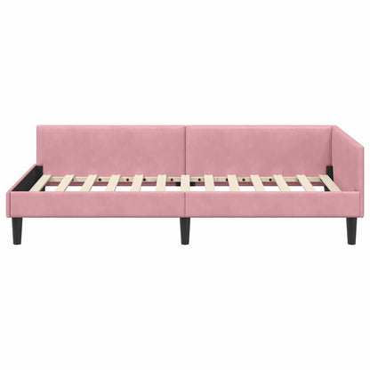 Eckbettgestell Rosa 90 x 200 cm Samt