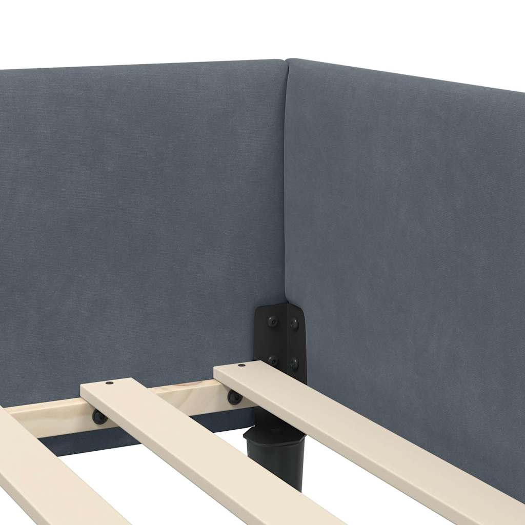Eckbettgestell Dunkelgrau 100 x 200 cm Samt