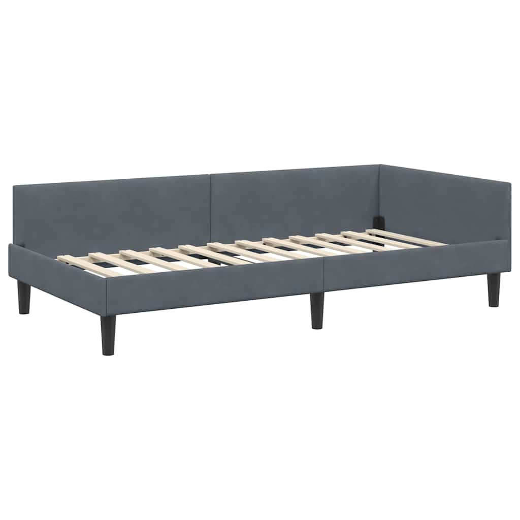 Eckbettgestell Dunkelgrau 100 x 200 cm Samt