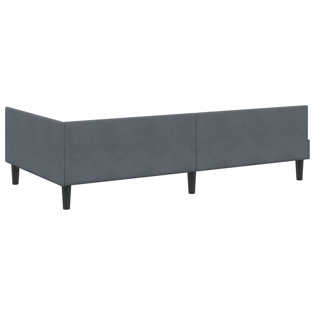 Eckbettgestell Dunkelgrau 100 x 200 cm Samt