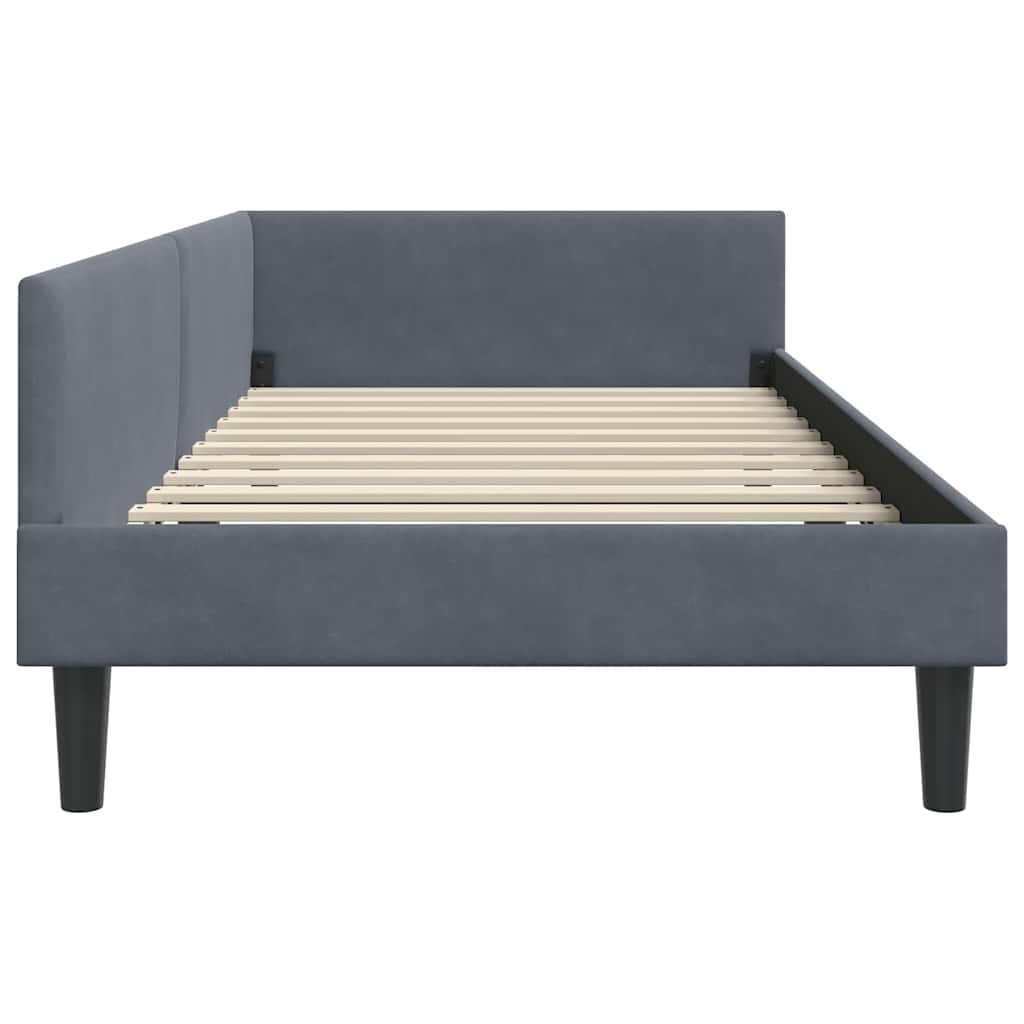 Eckbettgestell Dunkelgrau 100 x 200 cm Samt