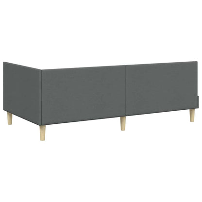 Eckbettgestell Dunkelgrau 90 x 190 cm Stoff
