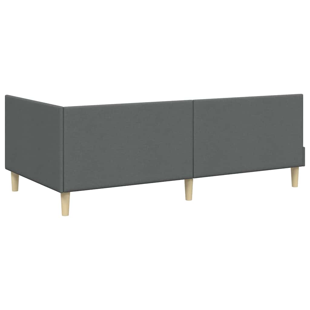 Eckbettgestell Dunkelgrau 100 x 200 cm Stoff