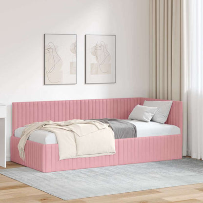 Eckbettgestell Rosa 90 x 190 cm Samt