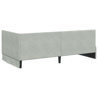 Eckbettgestell Hellgrau 90 x 200 cm Samt