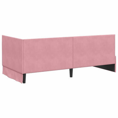 Eckbettgestell Rosa 90 x 200 cm Samt