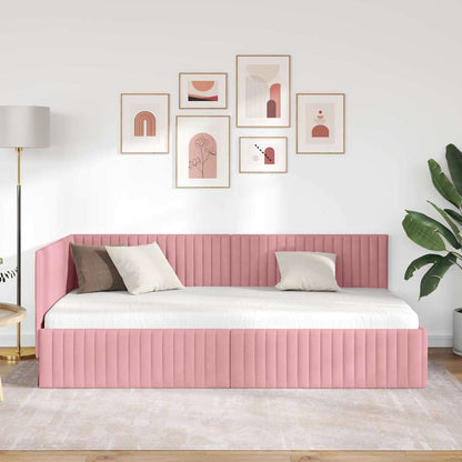 Eckbettgestell Rosa 100 x 200 cm Samt