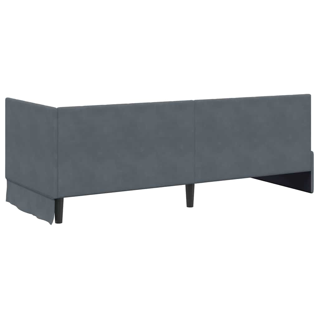 Eckbettgestell Dunkelgrau 80 x 200 cm Samt