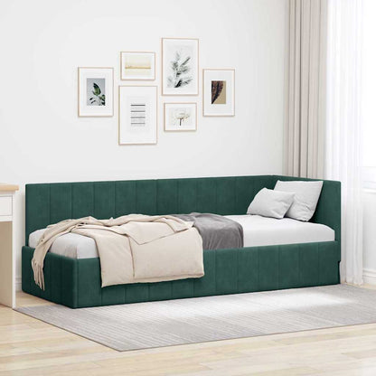 Eckbettgestell Dunkelgrün 80 x 200 cm Samt